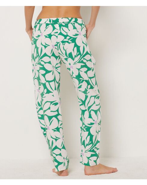 Pantalon Vyns imprimé fond vert