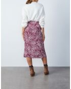 Falda Olympia con estampado de fondo burdeos