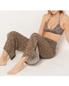 Idylle b broek met bruine achtergrondprint