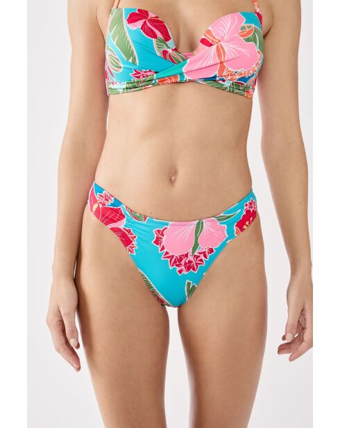 Hibiscus-string met blauwgroene print