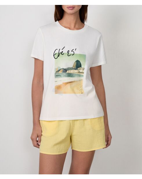 T-shirt bianca lucida