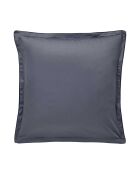 Federa stampata in raso di cotone biologico Shalimar blu marino