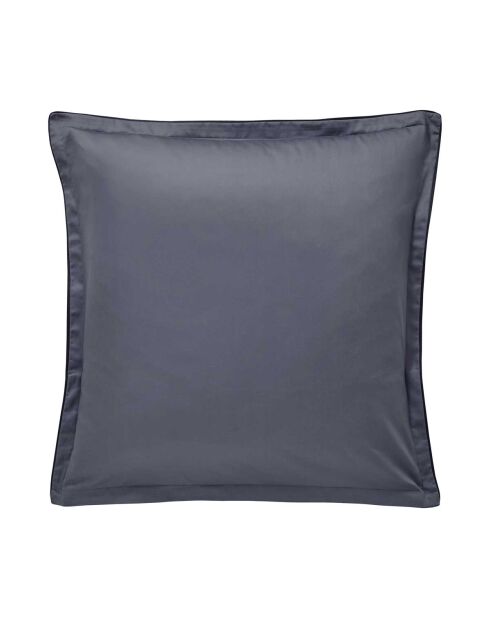 Federa stampata in raso di cotone biologico Shalimar blu marino