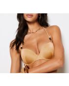 Idyllischer goldener klassischer Push-Up-BH mit Bügel und Schale