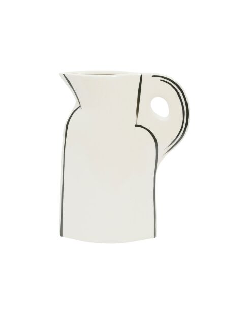 Vase pichet Lumi écru et noir - 19 x 24 cm