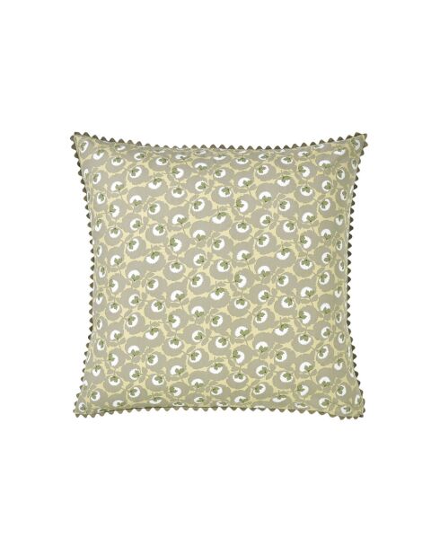 Federa Tresor verde con stampa in percalle di cotone