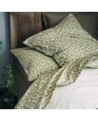 Federa Tresor verde con stampa in percalle di cotone
