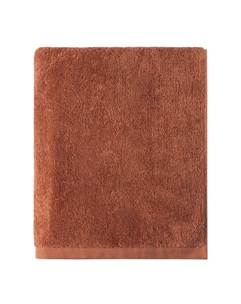 Drap de douche uni en coton peigné biologique Essentiel rouge cosmos - 70x140 cm