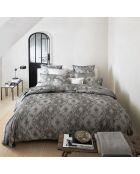 Copripiumino in raso di cotone biologico Shalimar grigio Meteore stampato