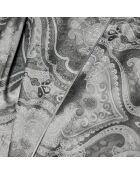 Copripiumino in raso di cotone biologico Shalimar grigio Meteore stampato