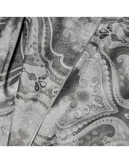 Copripiumino in raso di cotone biologico Shalimar grigio Meteore stampato