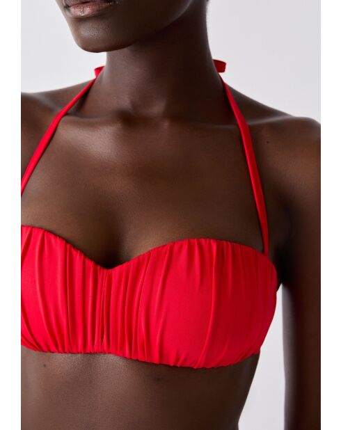 Bandeau-bh zonder beugel en met rode Luarca-schelp