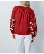 Blusa Solene in terracotta ricamata
