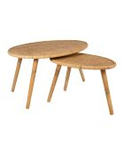 2 natuurlijke Tamba salontafels - H: 44/40 cm