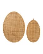 2 natuurlijke Tamba salontafels - H: 44/40 cm