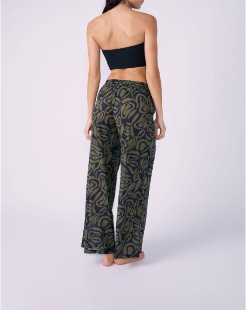 Pantaloni dritti Pipa b con stampa a fondo verde