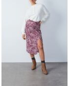 Falda Olympia con estampado de fondo burdeos