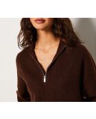 Jersey Franceska marrón con cremallera