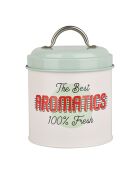 Betty Decor Aromatics wit/groen ijzeren opbergdoos - 0,9 L