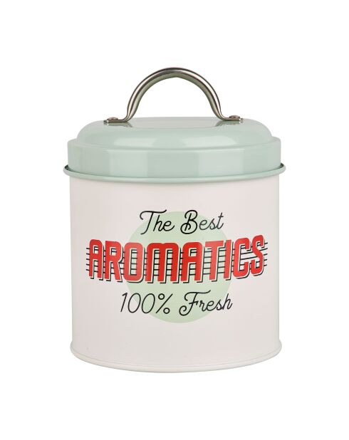 Betty Decor Aromatics wit/groen ijzeren opbergdoos - 0,9 L