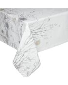 Nappe en lin brodé imprimée Ovni blanche