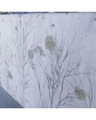 Nappe en lin brodé imprimée Ovni blanche