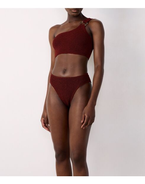 Braune Bikinihose mit hohem Beinausschnitt von Onesize by Team