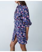 Vilma Kleid mit blauem Hintergrunddruck