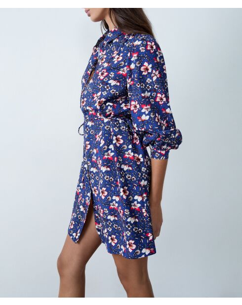 Vilma Kleid mit blauem Hintergrunddruck