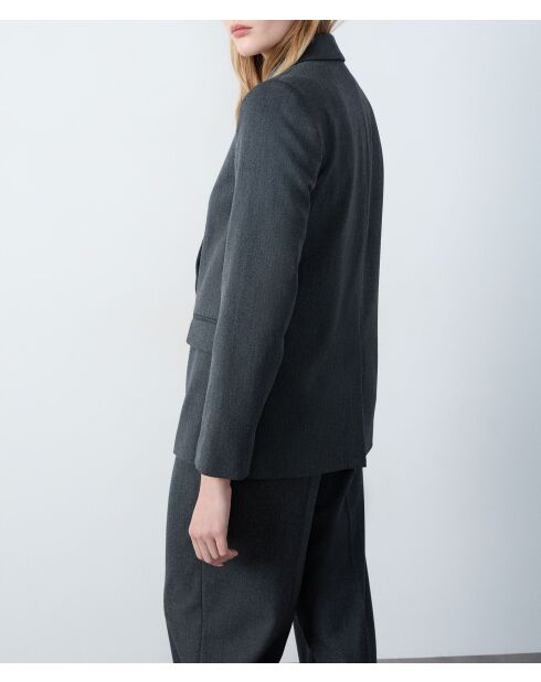 Antracietkleurige agatha-jas