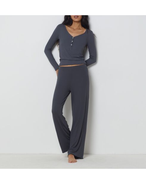 Asuka Anthrazitfarbenes T-Shirt