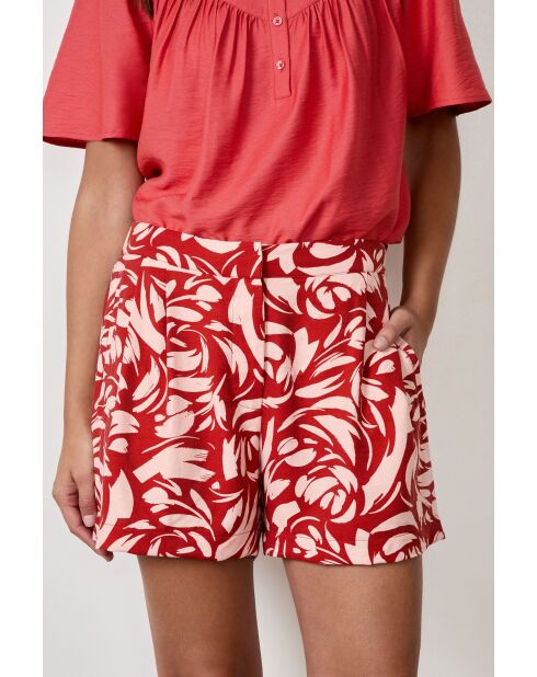 Calypso short met koraalprint