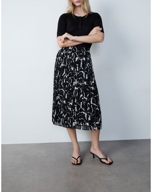 Gonna Jasmin con stampa a fondo nero