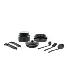 Juego de utensilios de cocina Sitrremovable Family de aluminio prensado reciclado negro, 14 piezas