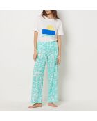 Gianna-Hose mit türkisfarbenem Hintergrundprint