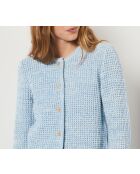 Fasie himmelblaue Strickjacke