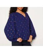 Maya shirt met paars borduursel