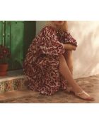 Alicia Kleid mit Backstein-Hintergrunddruck