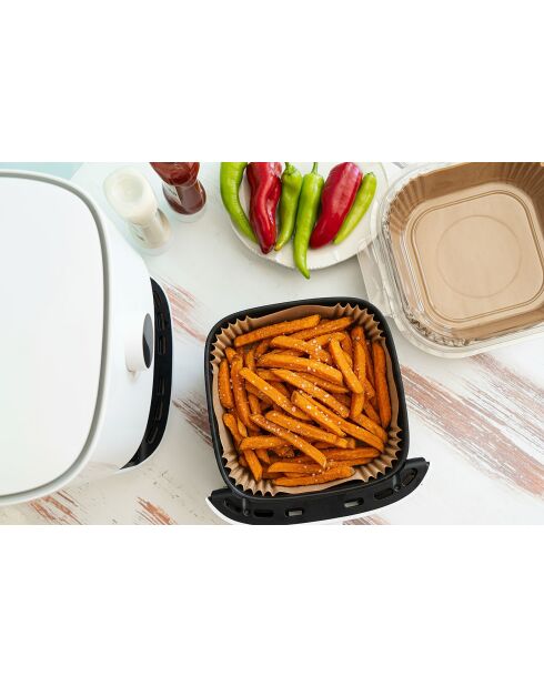 Juego de 50 piezas de papel cuadrado para hornear al aire - 20x20x4 cm