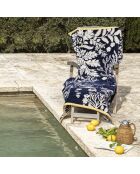 Drap de plage en jacquard velours Calyspo bleu marine - 100x180 cm