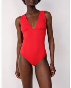 Zagararoter einteiliger Badeanzug ohne Rahmen ohne Schale