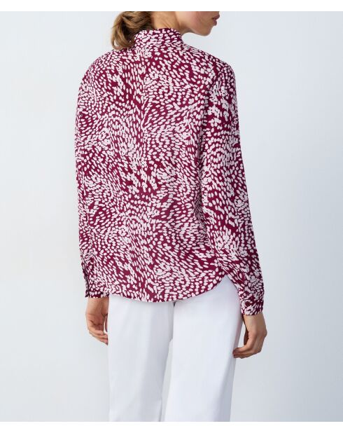 Camisa Olympia con estampado de fondo burdeos