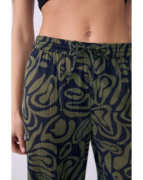 Pantaloni dritti Pipa b con stampa a fondo verde