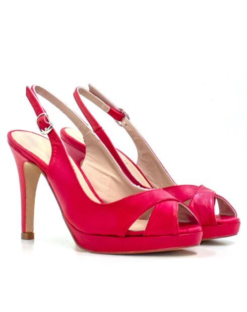 Sandales à talon 13503 rouges - Talon : 10 cm