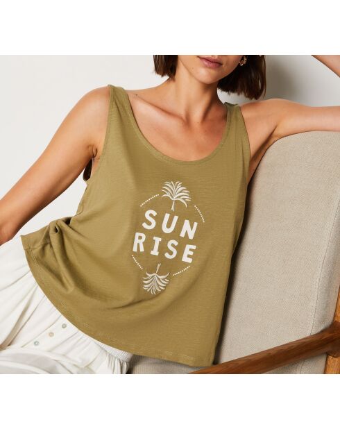 Camiseta sin mangas Susan caqui oliva