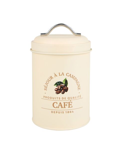 Solange Decor Café beige ijzeren opbergdoos - 1 L