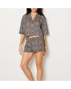 Leon korte broek met blauwgroene print