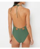 Bañador Waimea verde de 1 pieza sin aros con tirantes finos