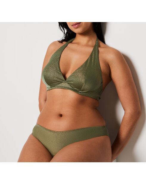 Idilliaco reggiseno a triangolo color kaki verde oliva con ferretto e senza conchiglia