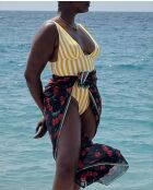 Caletto zonnegeel badpak uit één stuk zonder beugel